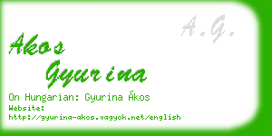 akos gyurina business card