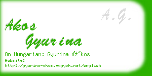 akos gyurina business card